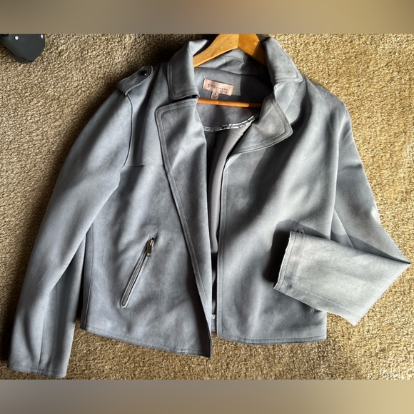 Philosophy Medium Grey Faux Leather Jacket - Picture 7 of 9